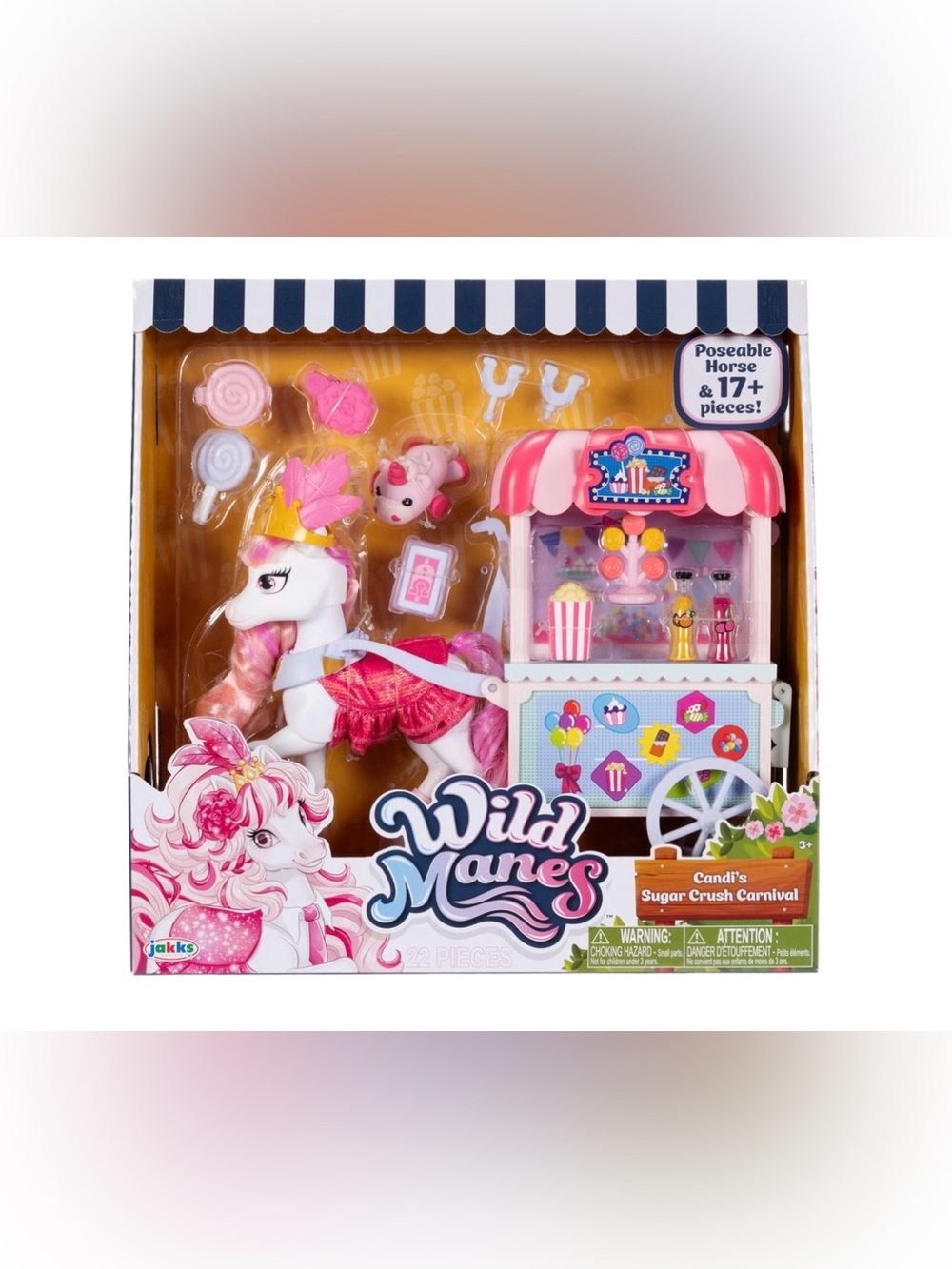 Wild Manes Candy Carnival Playset with Poseable Pink Horse